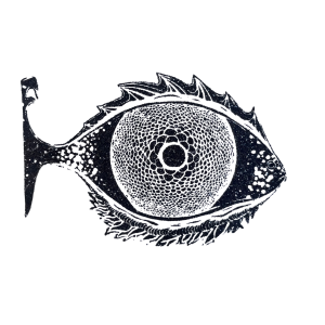 "Upstream" A4 Lino Print